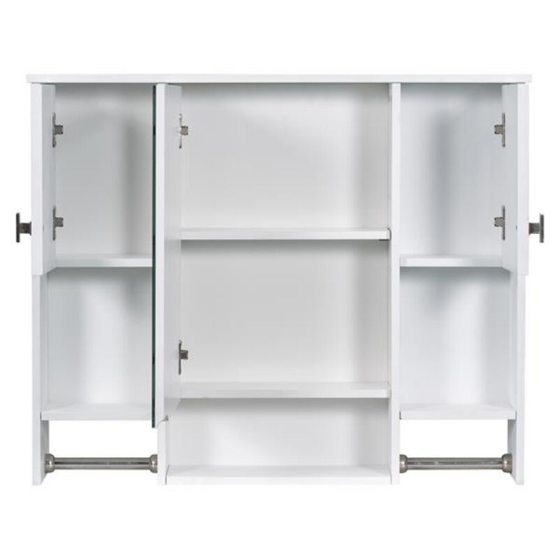 Modern Bathroom Wall Cabinet with Mirror and Convenient Towel Bar