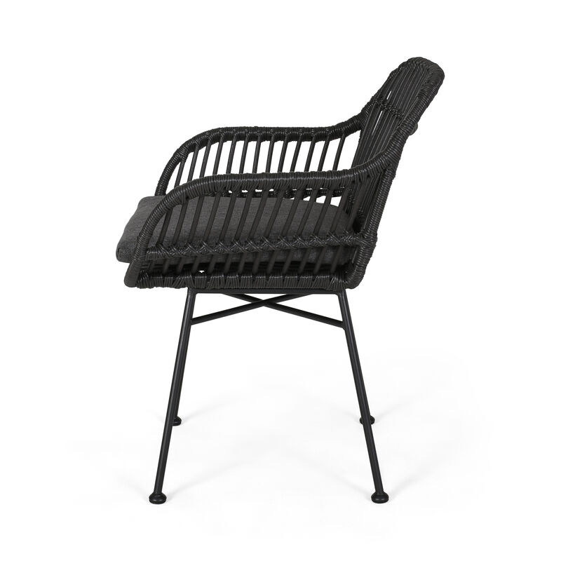 Merax 2 Pieces Outdoor Rattan Chairs with Cushions