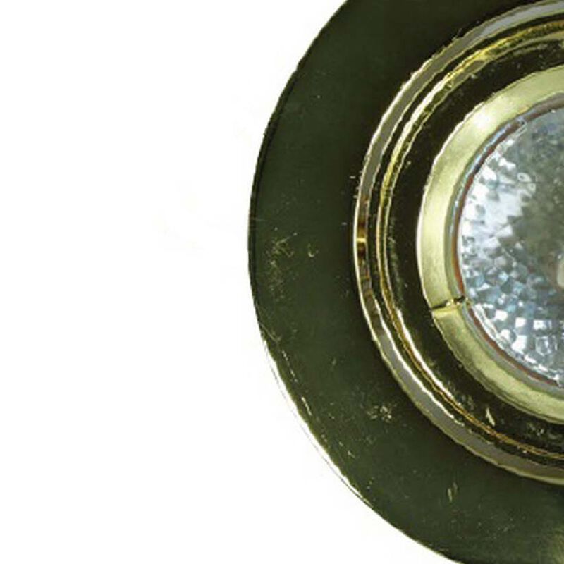 4 Inch 12V Round Ceiling Light with Metal, Antique Brass - Benzara