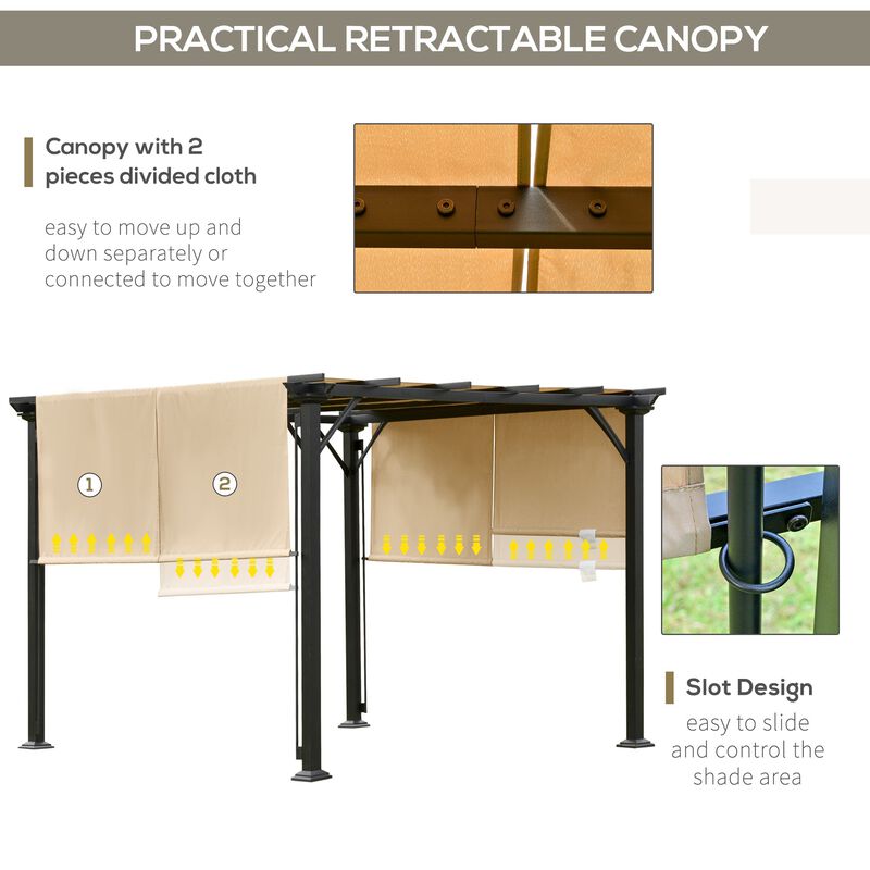 Unique Outdoor Shade: 10x10 Retractable Pergola Canopy