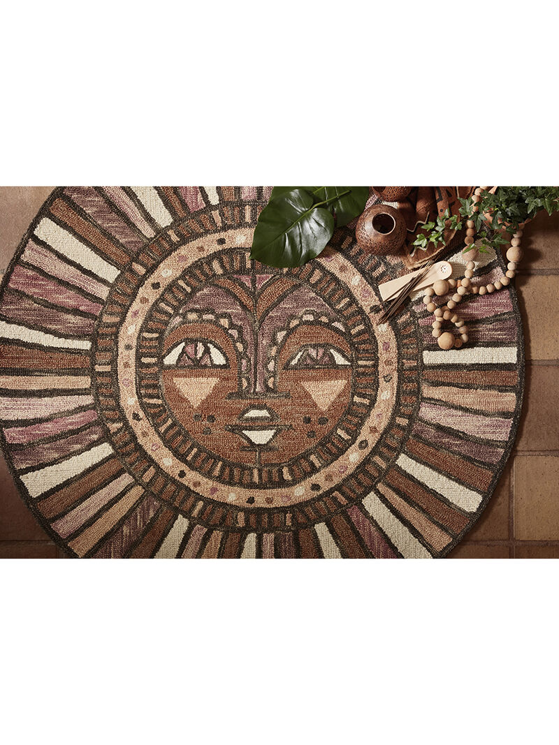Ayo AYO02 Berry/Spice 3' x 3' Round Rug