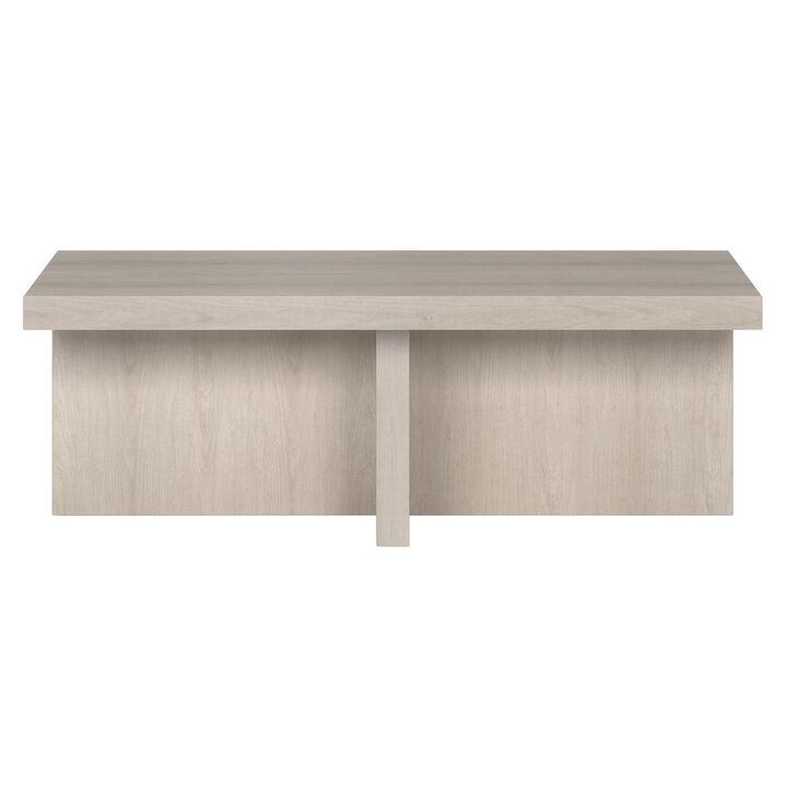 Hudson&Canal Elna 44 Wide Rectangular Coffee Table in Alder White