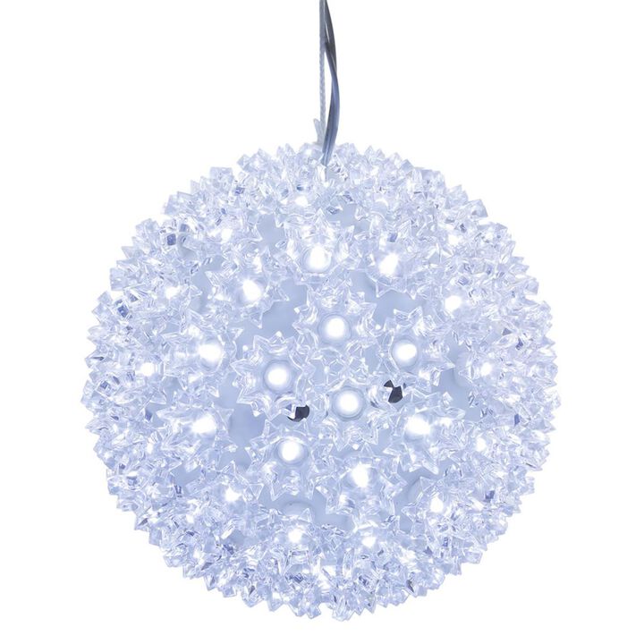 Vickerman  6 in. Starlight Sphere Christmas Ornament with Cool White Wide Angle 50 LED Light