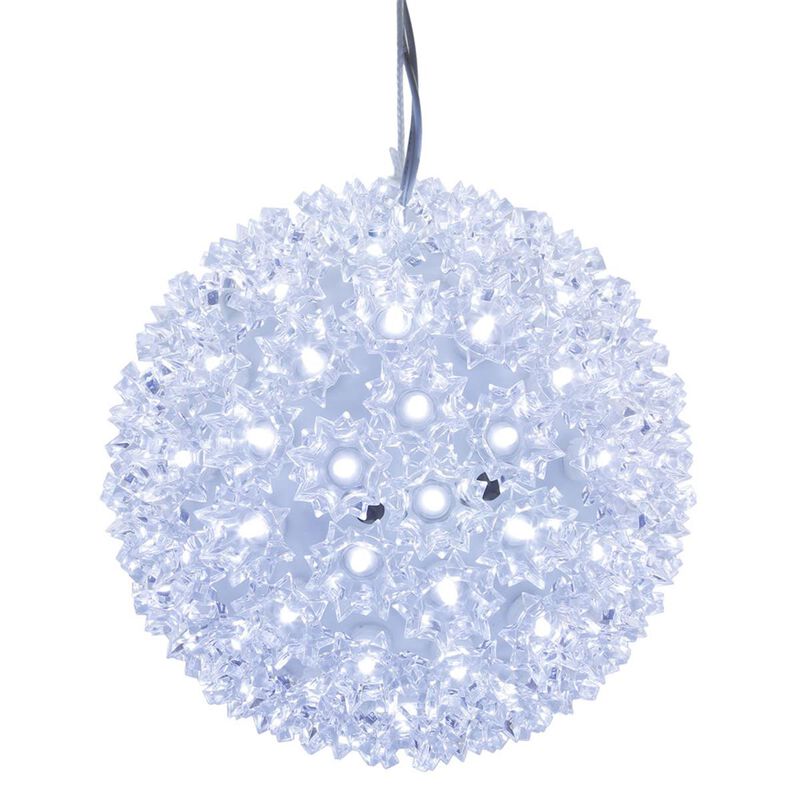 Vickerman  6 in. Starlight Sphere Christmas Ornament with Cool White Wide Angle 50 LED Light