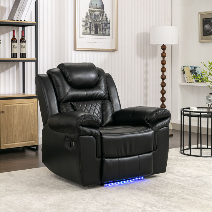 Merax Manual Recliner Chair with LED Light Strip