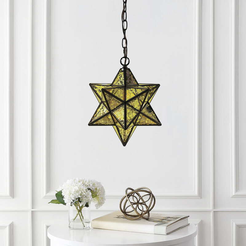 Stella Moravian Star Metal/Clear Glass LED Pendant