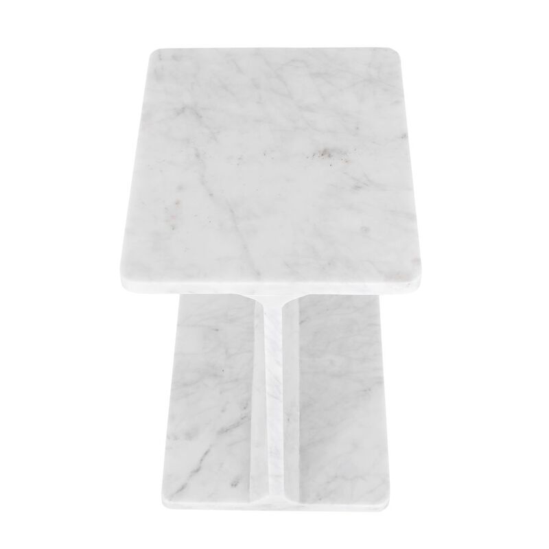 Jofran Enzo Luxury Genuine Solid Marble Icon End Table