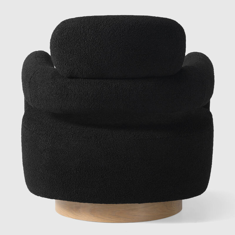WestinTrends Mid-Century Modern Sherpa Swivel Barrel Accent Chair