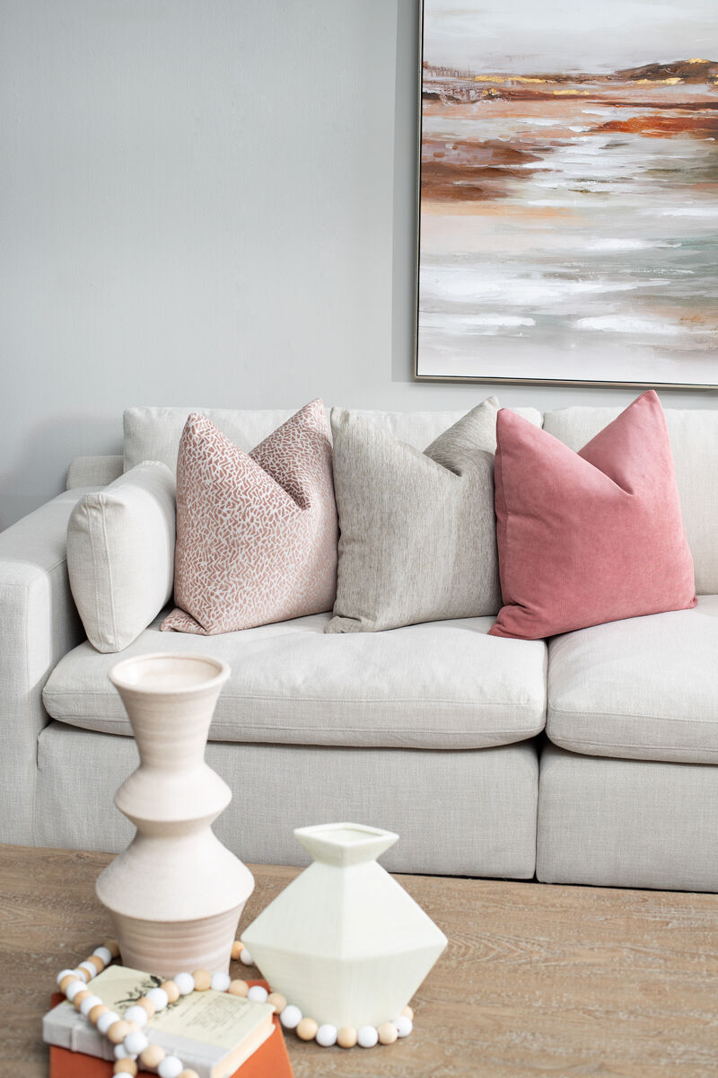 Elyza Five-Piece Sectional in White Cream