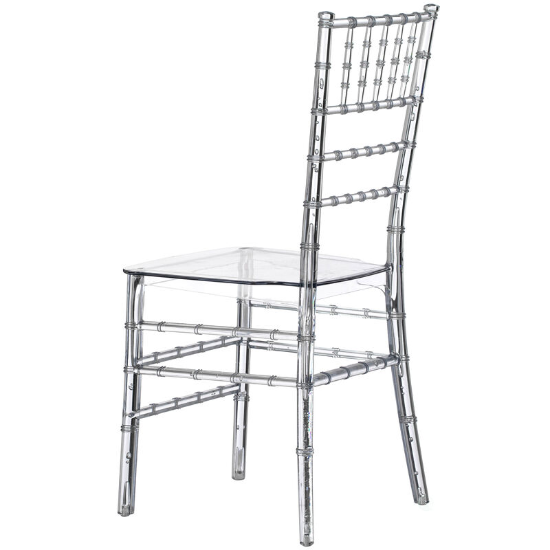 Modern Acrylic Stackable Chiavari Dining Chair, Clear Party Chair, Crystal Acrylic Chair for Events and Weddings, Single