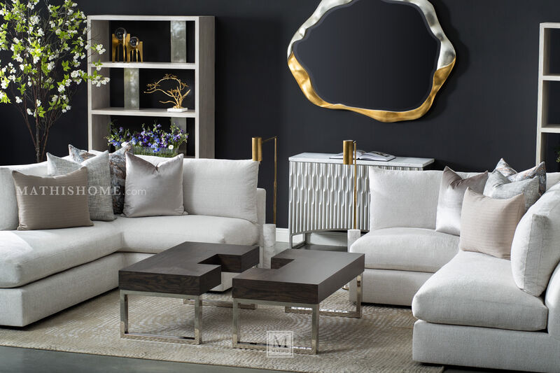 Alma Floor Lamp in Antique-Burnished Brass and White Marble