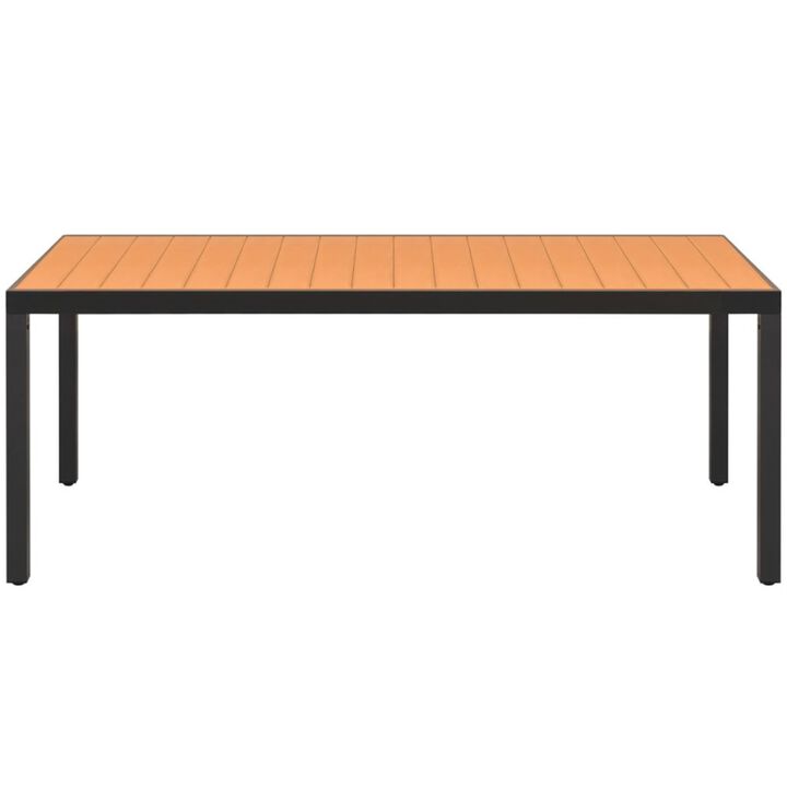 vidaXL Garden Table Brown 72.8"x35.4"x29.1" Aluminium and WPC