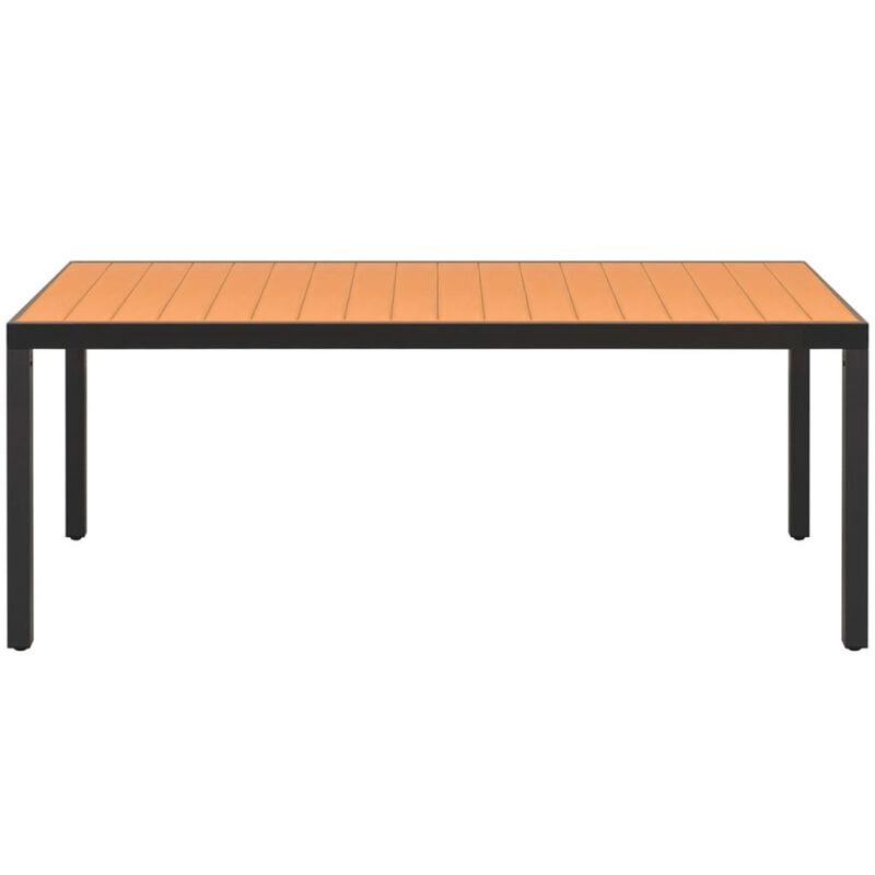 vidaXL Garden Table Brown 72.8"x35.4"x29.1" Aluminium and WPC
