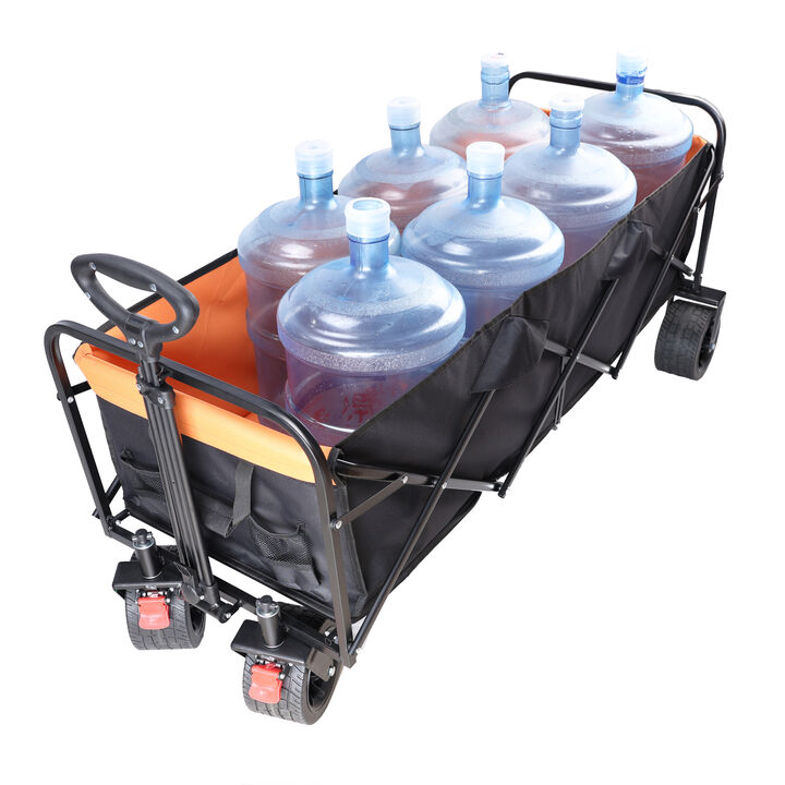 Streamdale Foldable XL Beach Cart in Black & Orange