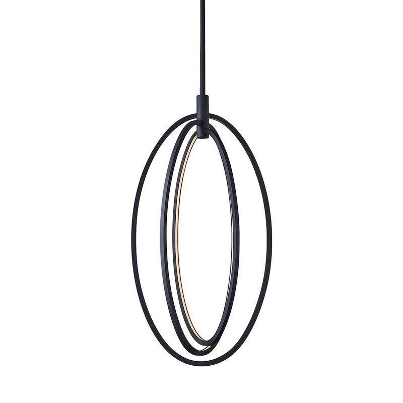 VONN Lighting Integrated LED Oval Rotating Pendant Light with Height Adjustable Downrod
