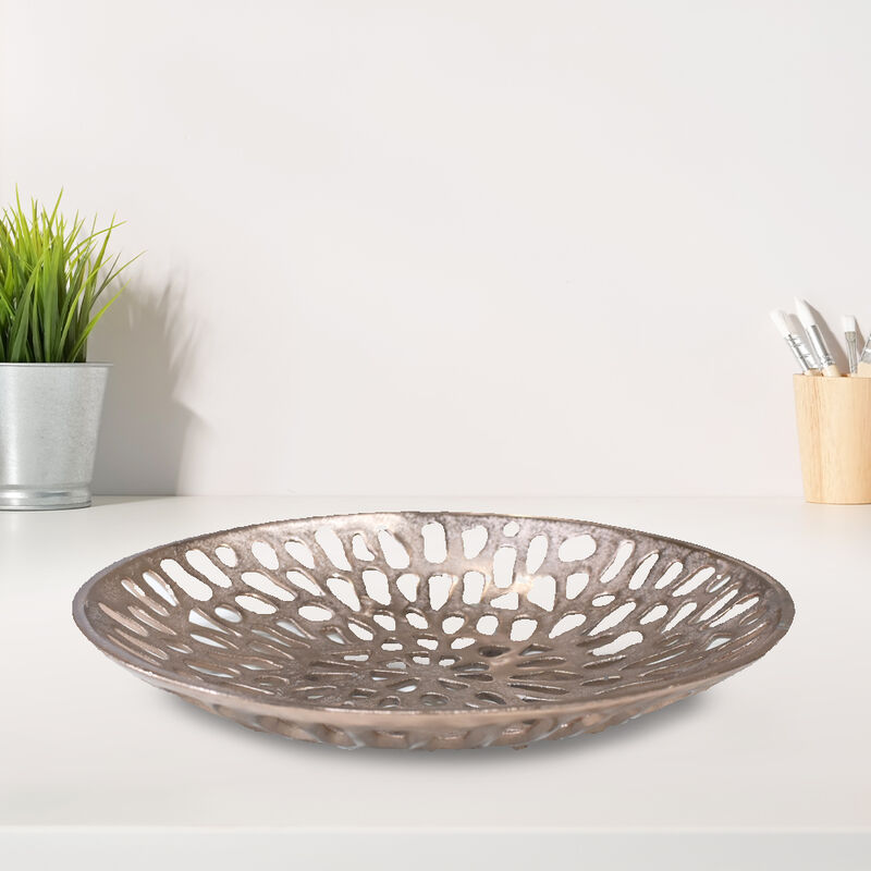 Handmade Decorative Gold Color Coated 5.51 x 5.51 x 1.37 Inches Aluminium Tray 063AB BBH Home's