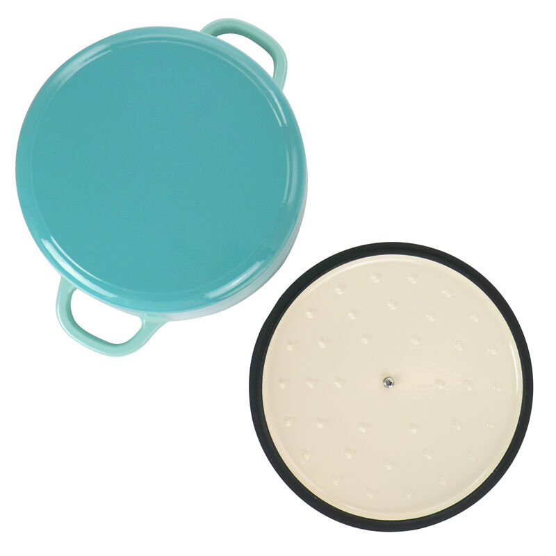 Crock-Pot Artisan 2 Piece 5 Quarts Enameled Cast Iron Dutch Oven in Aqua Blue