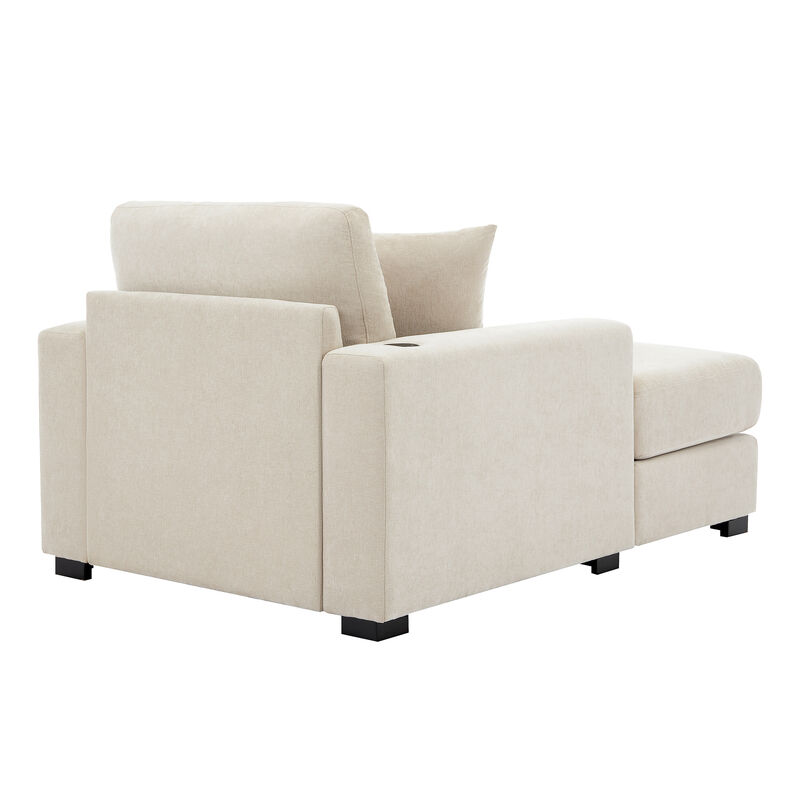Merax Modern Chenille Chaise Lounge Sofa Couch