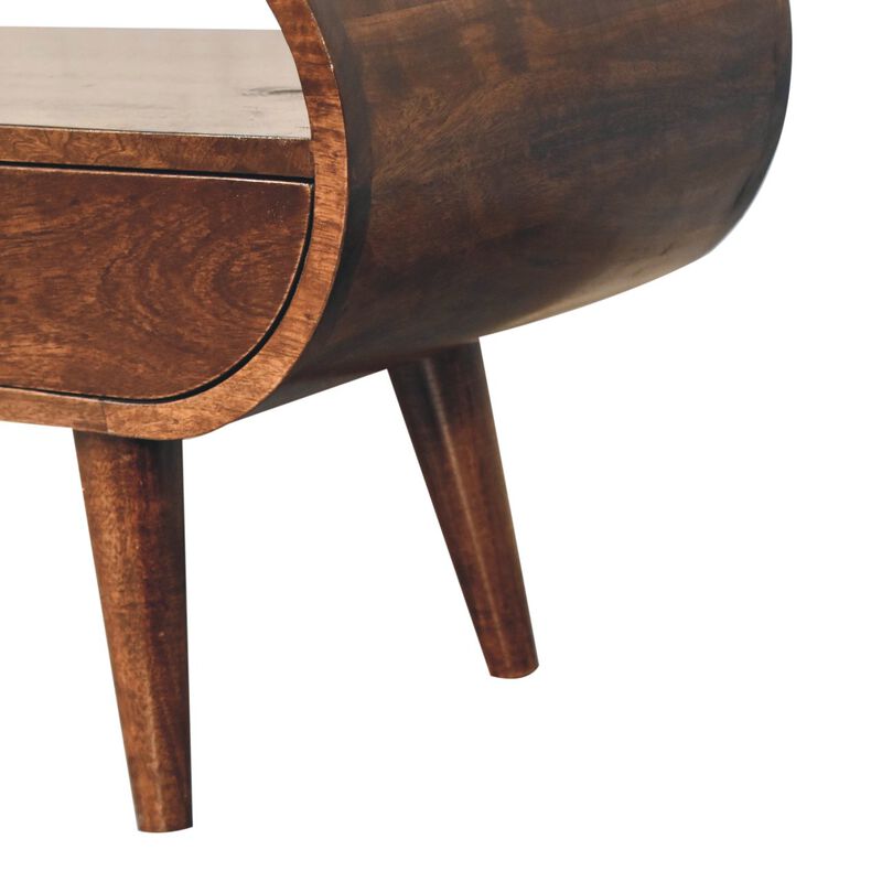 Artisan Furniture Solid Wood California Walnut Circular TV Stand