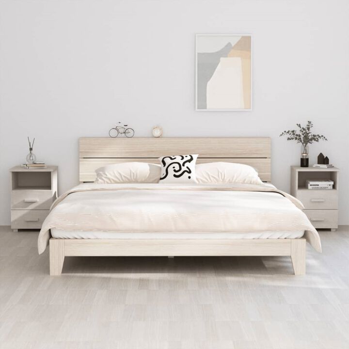 vidaXL Bedside Cabinets 2 pcs White 15.7"x13.8"x24.4" Solid Wood Pine