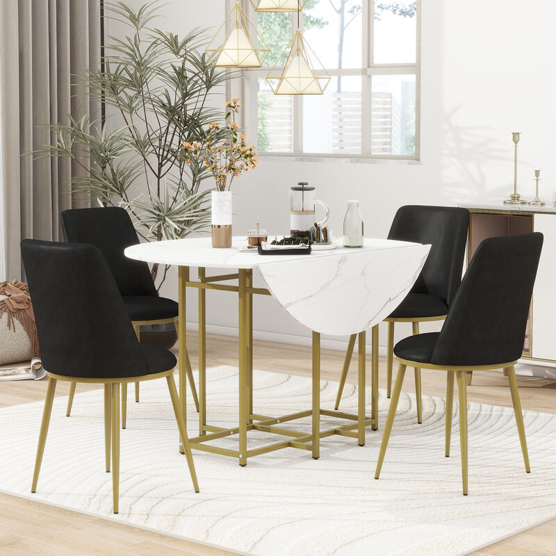 Merax 5-Piece Extendable Kitchen Dining Table Chairs Set