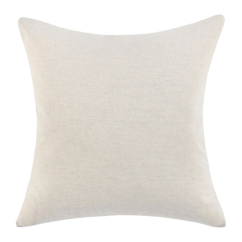 Biki Throw Pillow, 22 Inch Hand Applied Applique Design, Brown White - Benzara