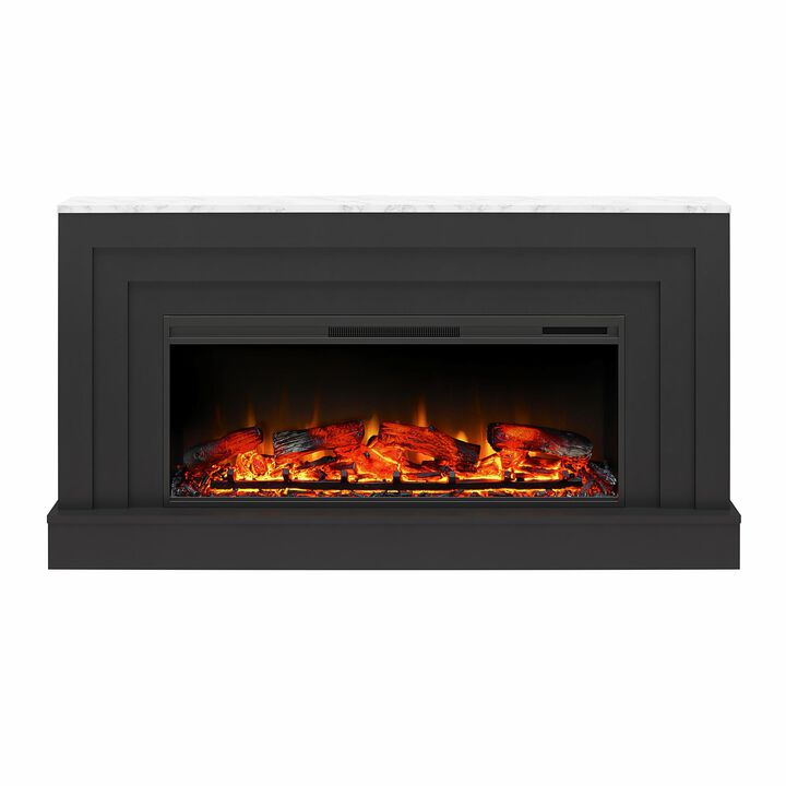 Lynnhaven Wide Mantel with Electric Fireplace Space Heater