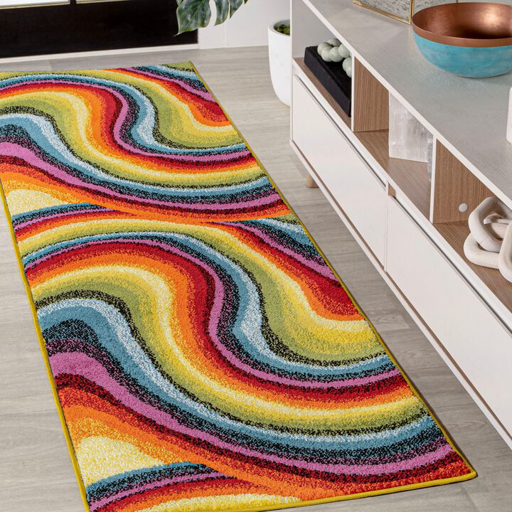 Flow Abstract Swirl Area Rug