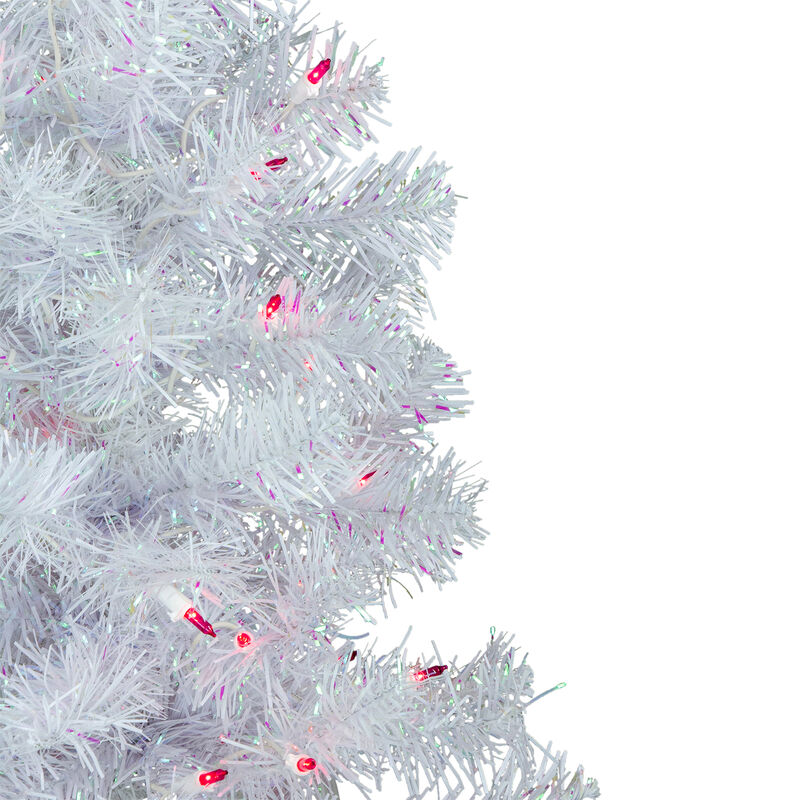 3' Pre-lit Rockport White Pine Artificial Christmas Tree  Pink Lights