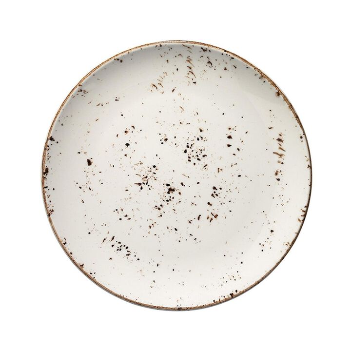 Grain dia.8.25" Round Decorated Porcelain Plate (Set of 4)
