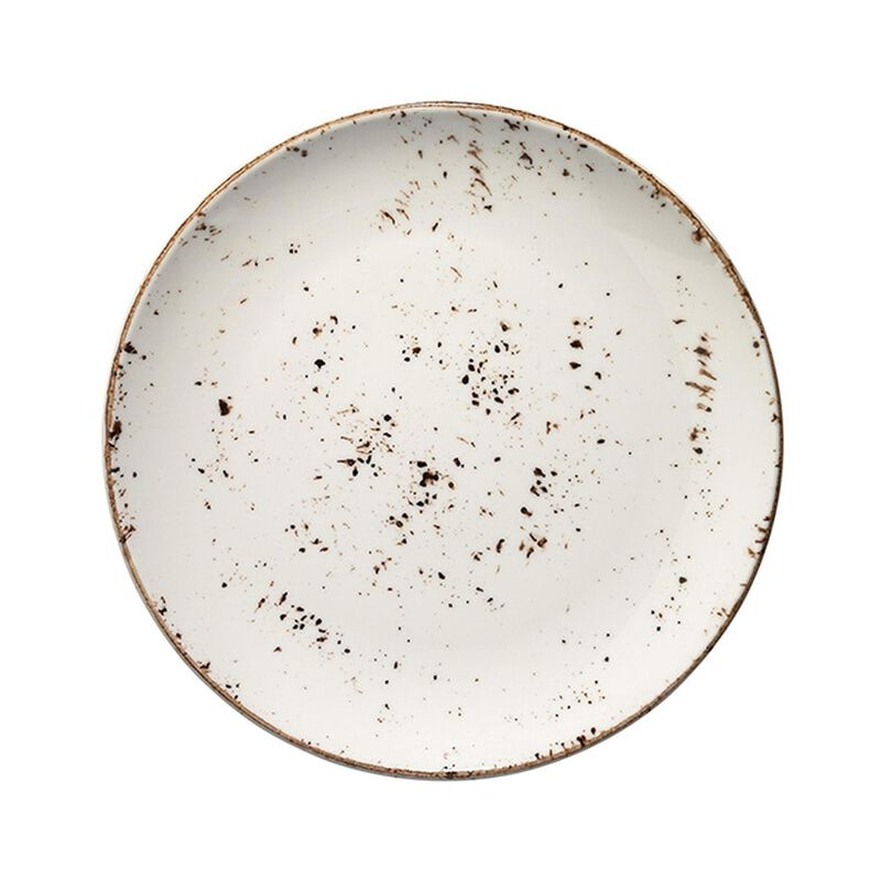 Grain dia.8.25" Round Decorated Porcelain Plate (Set of 4)