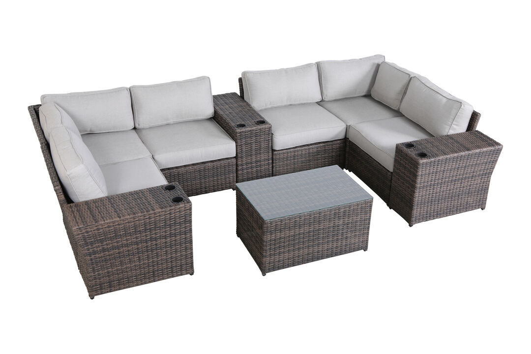 Living Source International Wicker Full Assembled 4 - Person Seating Group with Cushions New