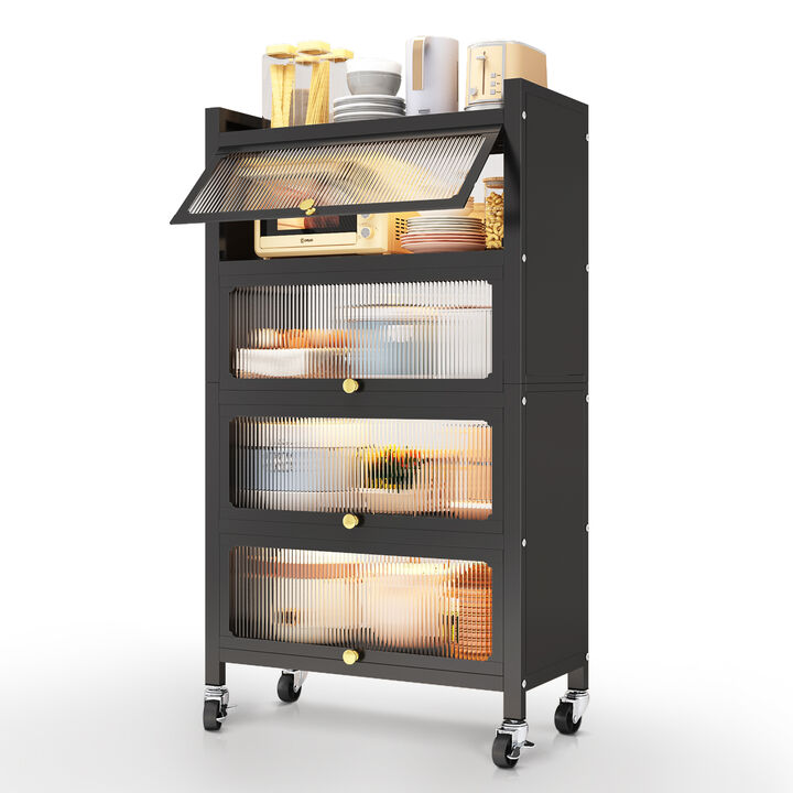 Mega Casa 56.2" Tall Steel 4 - Door Accent Cabinet White New Arrival