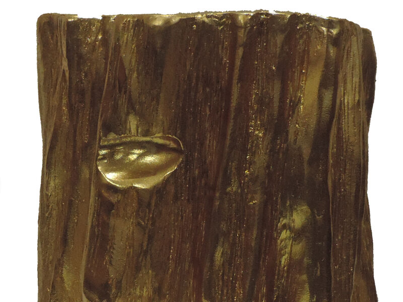 Well Designed Nature Inspired Tree Trunk Stool, Gold-Benzara