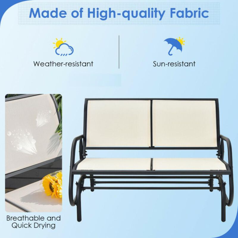 Hivvago Swing Glider Chair 48 Inch Loveseat Rocker Lounge Backyard