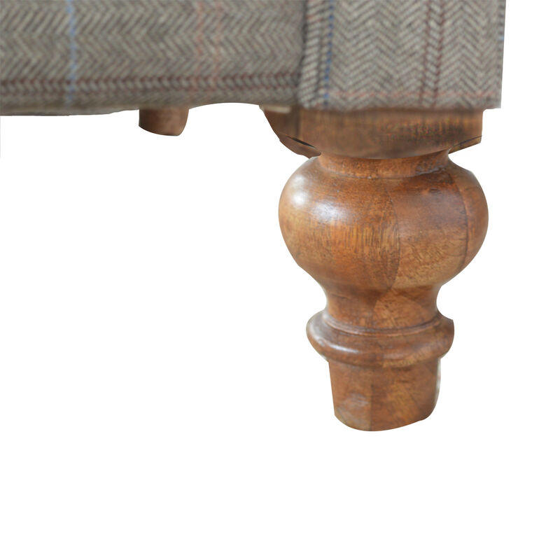 Multi Tweed 2 Seater Chesterfield Sofa Solid Wood