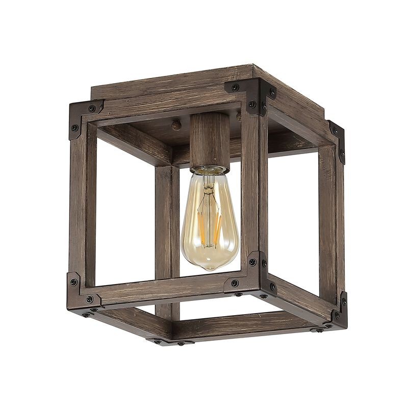 Magnolia Iron Rustic Farmhouse LED Flush Mount