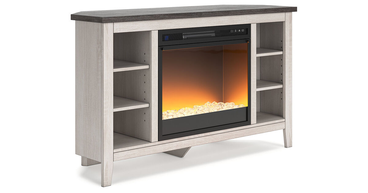 Dorrinson Corner TV Stand with Electric Fireplace