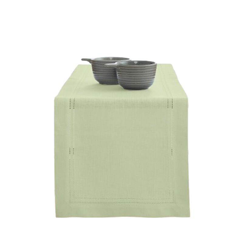 Solino Home 100% Pure Linen Table Runner | Linen Double Hemstitch