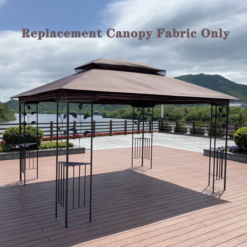 13 X 10FT Patio Double Roof Gazebo Replacement Canopy Top Fabric