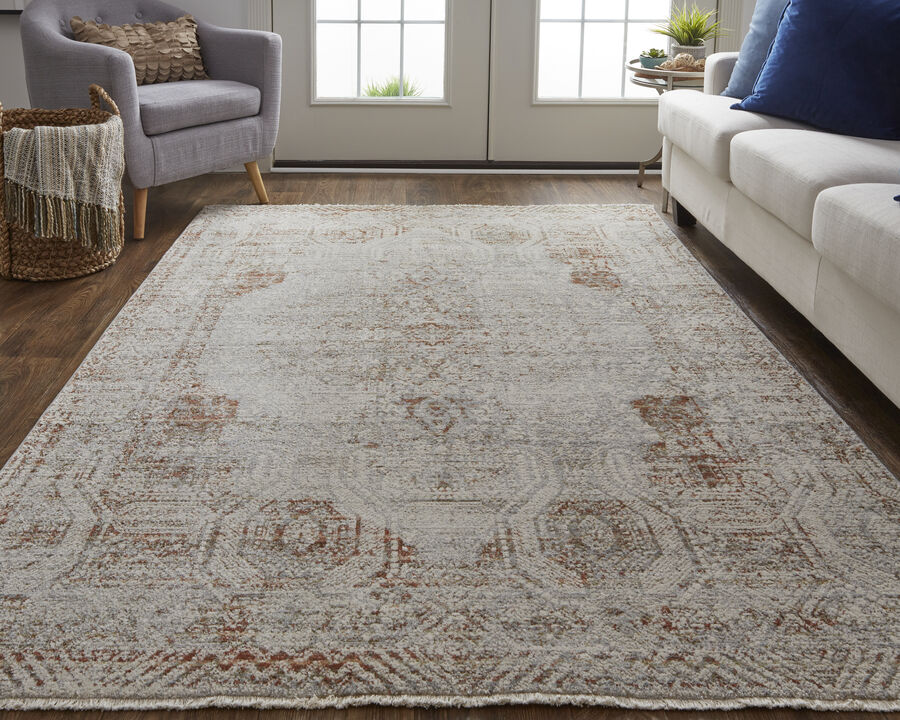 Kaia 39GKF Tan/Ivory/Orange 2' x 3' Rug