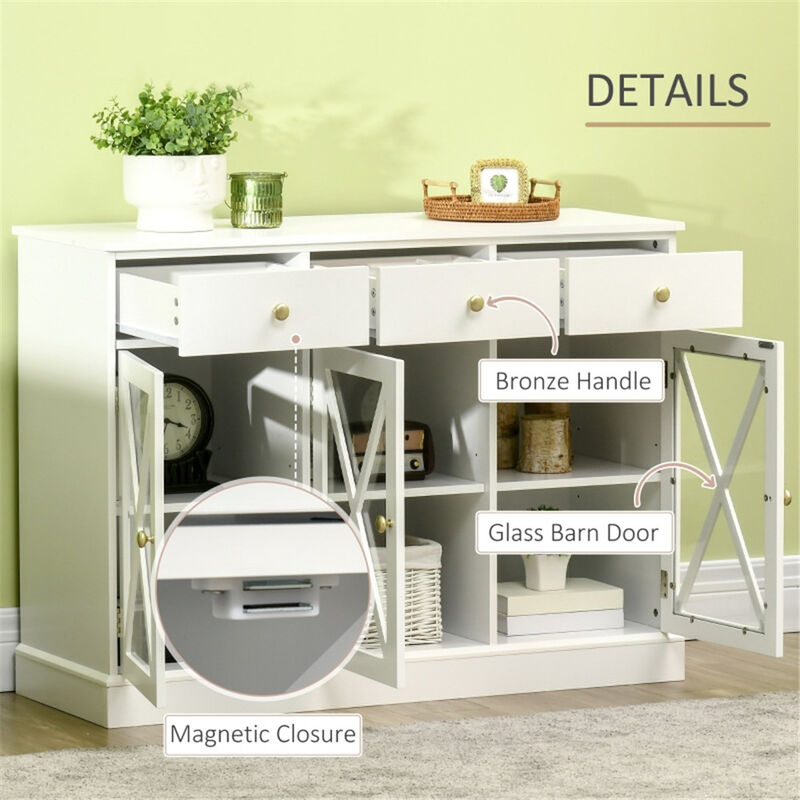 Modern Kitchen Sideboard Buffet Cabinet with Storage Shelves & Drawers