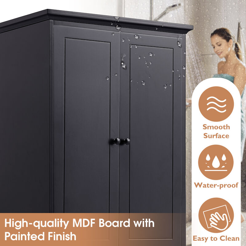 Merax Modern Bathroom Storage Cabinet with 2 Doors and 4 Drawers