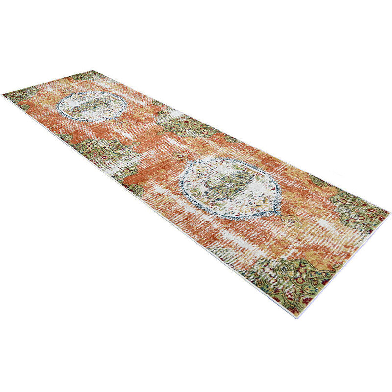 RUGSOTIC CARPETS MACHINE MADE HEATSET POLYPROPYLENE AREA RUGS  - 3'2''x10', Runner Shape, Beige Caramel Color, Classic Oriental Traditional  Design, Midium Pile Machine Made Area Rugs (M00044)