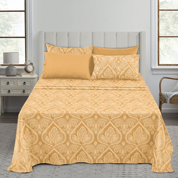 Lux Decor Collection Bed Sheets - Brushed Microfiber Paisley Sheet Set