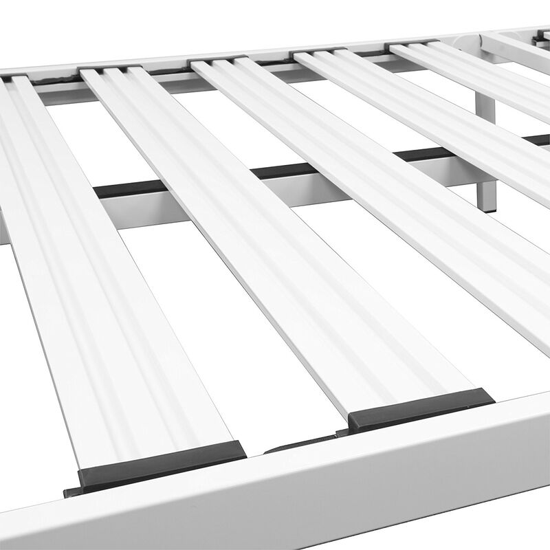 Hivvago Twin size Heavy Duty Steel Platform Bed Frame in White
