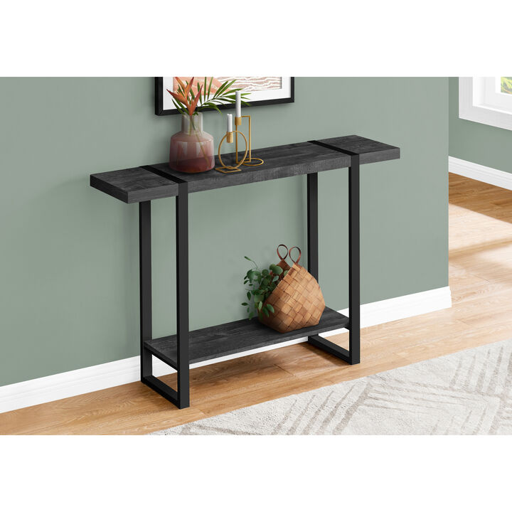 Monarch Specialties I 2861 Accent Table, Console, Entryway, Narrow, Sofa, Living Room, Bedroom, Metal, Laminate, Black, Contemporary, Modern