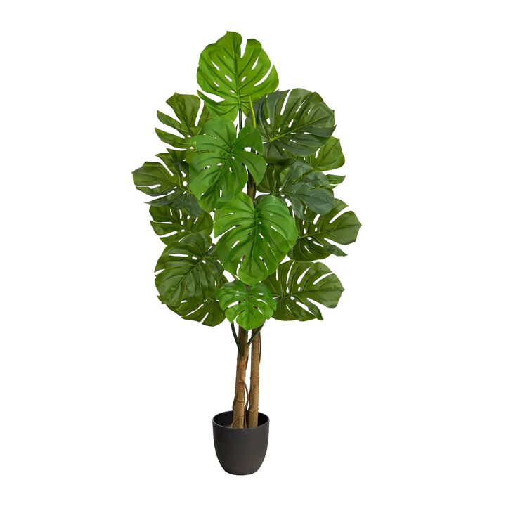 Nearly Natural 4-ft Monstera Artificial Tree UV Resistant (Indoor/Outdoor)