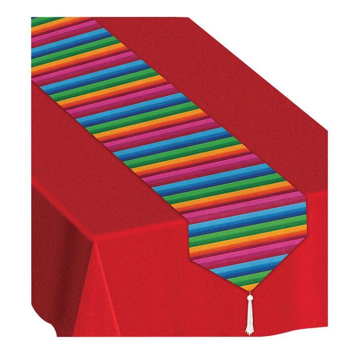 11" x 6' Vibrantly Colored Striped Fiesta Table Runner