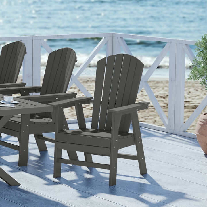 WestinTrends Dylan Outdoor Patio Shell-back Adirondack Dining Chair Weather Resistant